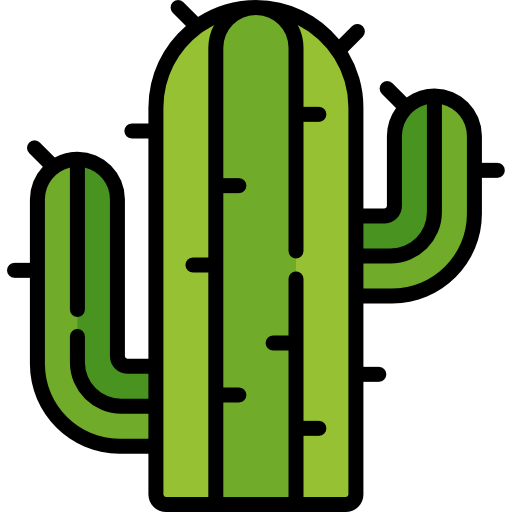 cactus Kawaii Lineal color icono