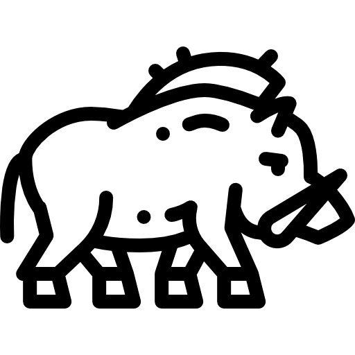 jabali Detailed Rounded Lineal icono