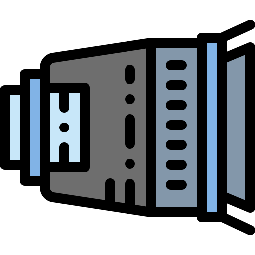 Lens Detailed Rounded Lineal color icon