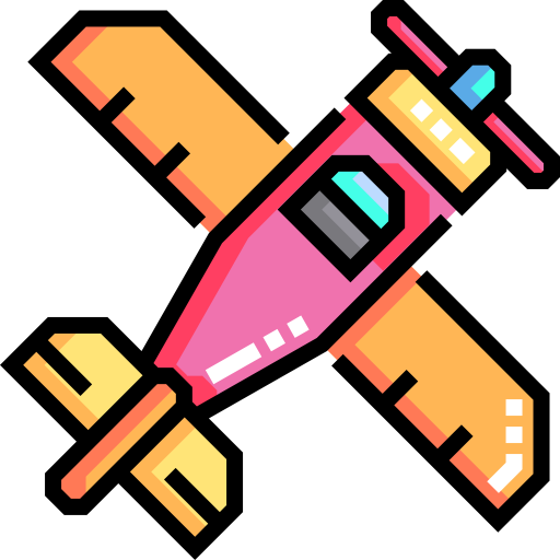 Airplane Detailed Straight Lineal color icon