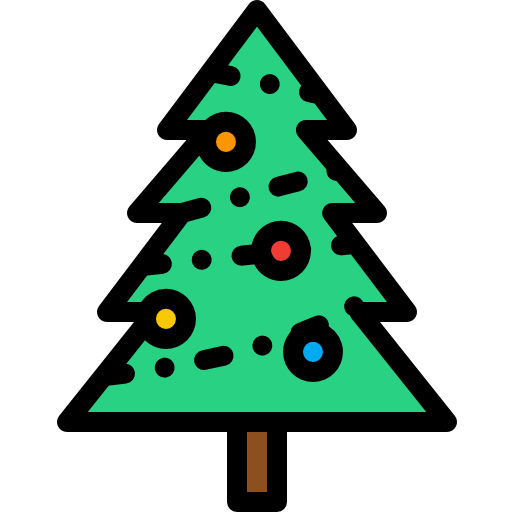 árbol de navidad Detailed Rounded Lineal color icono