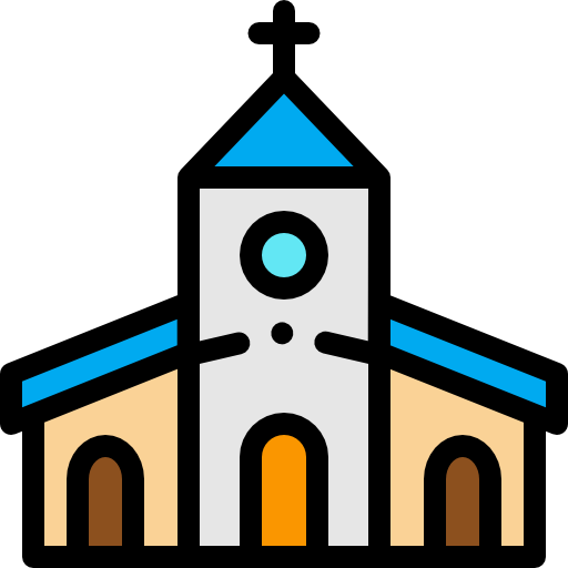 教会 Detailed Rounded Lineal color icon
