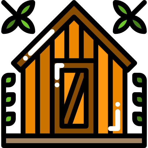 drewniany dom Skyclick Lineal Color ikona