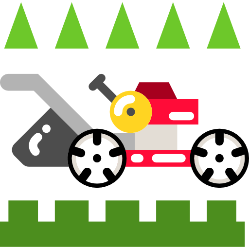 Lawnmower Skyclick Flat icon