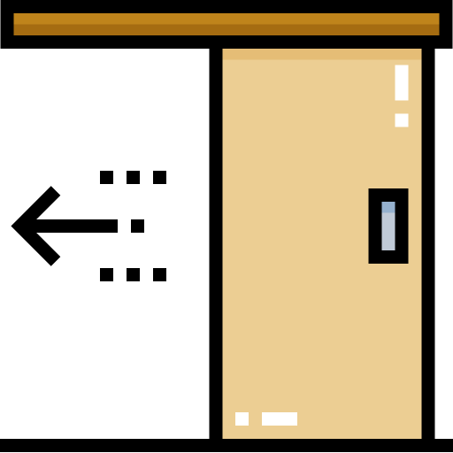 Door Detailed Straight Lineal color icon
