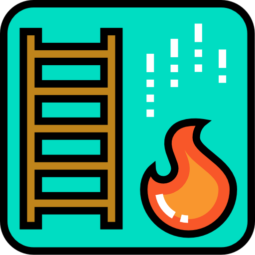 escalera de fuego Detailed Straight Lineal color icono