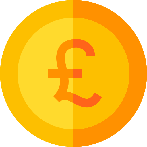 Pound sterling Basic Straight Flat icon