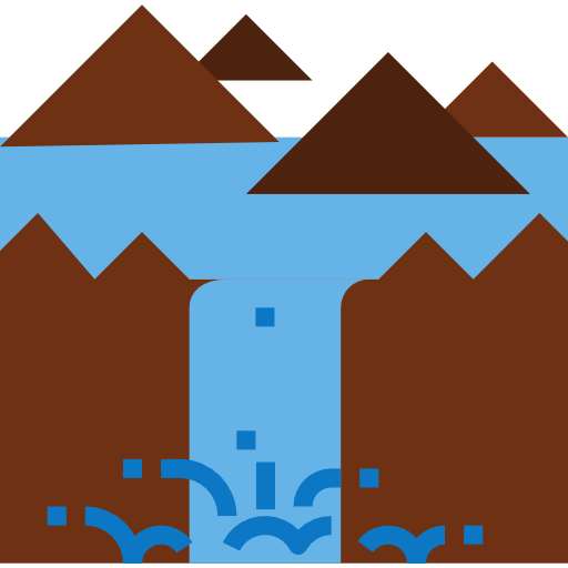 wodospad turkkub Flat ikona