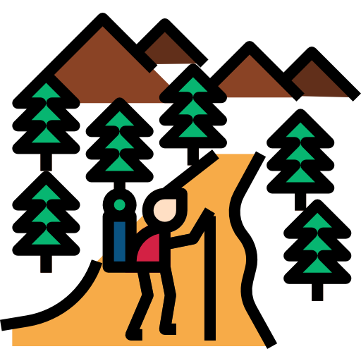 Hiking turkkub Lineal Color icon