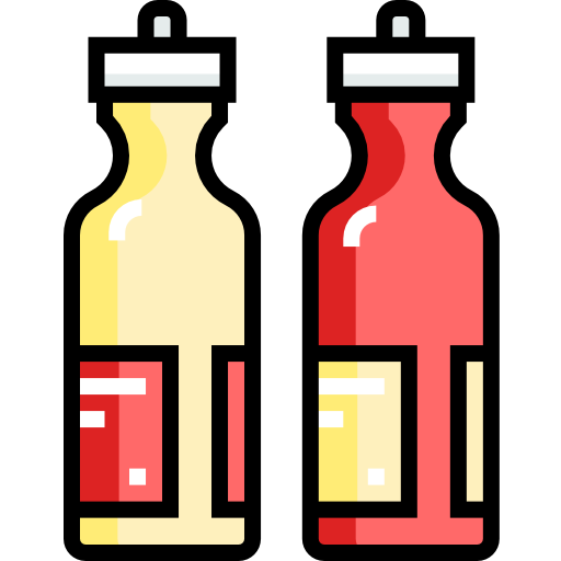 salsas Detailed Straight Lineal color icono