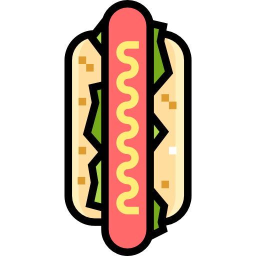 Hot dog Detailed Straight Lineal color icon