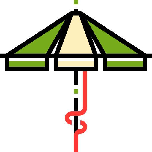 Umbrella Detailed Straight Lineal color icon