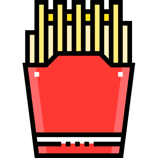 French fries Detailed Straight Lineal color icon