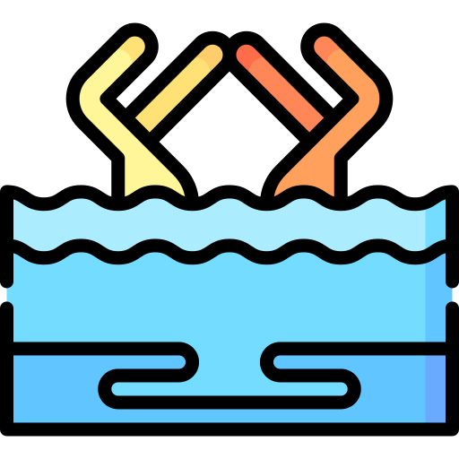 synchroon zwemmen Special Lineal color icoon
