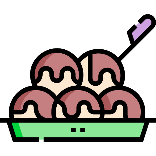 takoyaki Detailed Straight Lineal color Icône