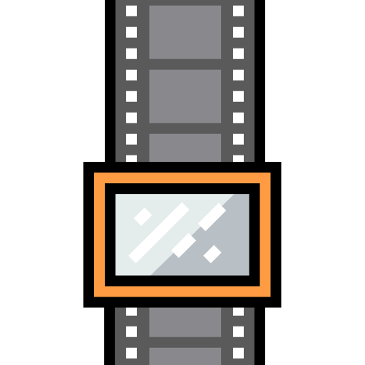 film Detailed Straight Lineal color icon