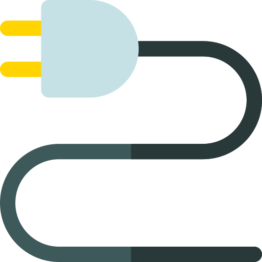 Power cable Basic Rounded Flat icon