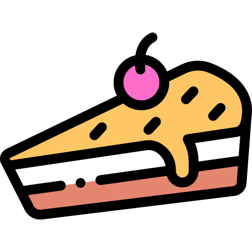 Cake slice Detailed Rounded Lineal color icon
