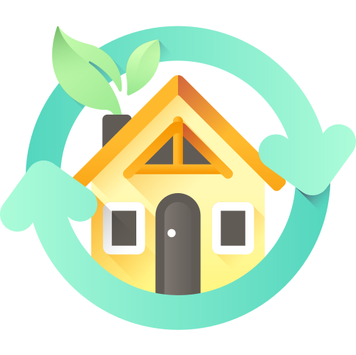 Eco house 3D Color icon