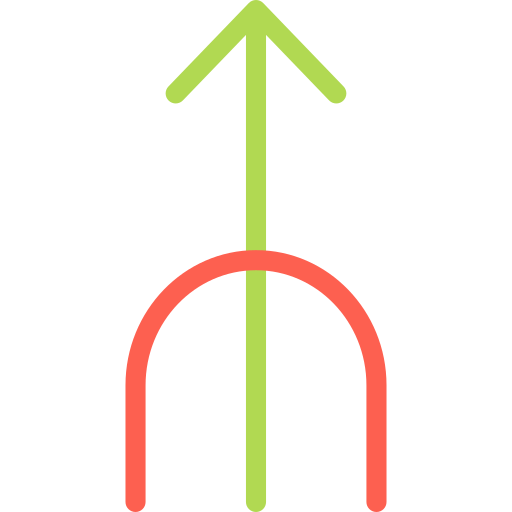 flecha arriba Basic Accent Lineal Color icono