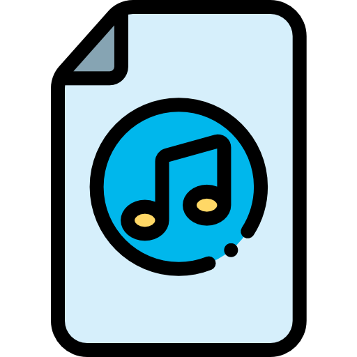 plik muzyczny Detailed Rounded Lineal color ikona