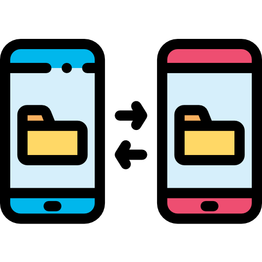 transferencia de archivos Detailed Rounded Lineal color icono