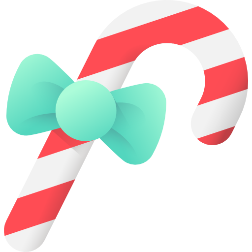 Candy cane 3D Color icon