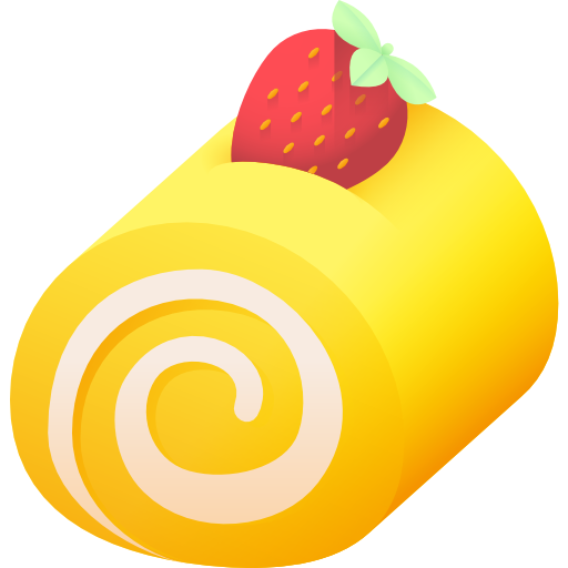 Roll cake 3D Color icon