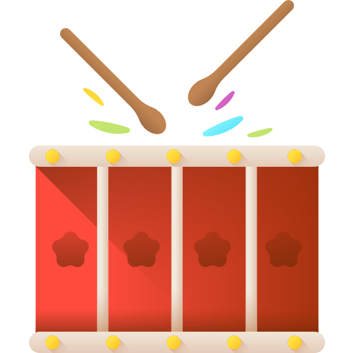 tambor 3D Color icono