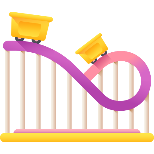 Roller coaster 3D Color icon