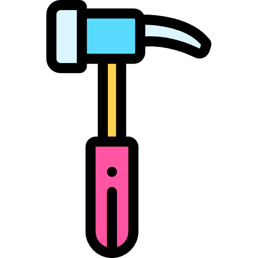 Hammer Detailed Rounded Lineal color icon