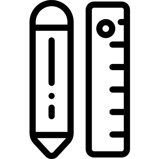 鉛筆と定規 Detailed Rounded Lineal icon
