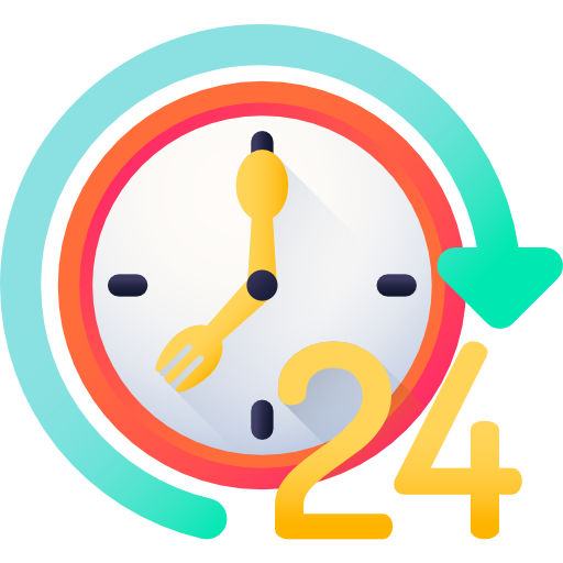 24 hours 3D Color icon