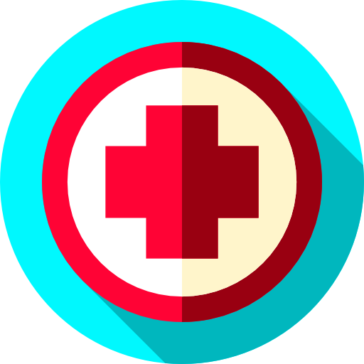 rode kruis Flat Circular Flat icoon