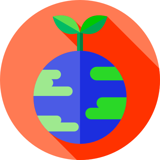 mundo verde Flat Circular Flat icono