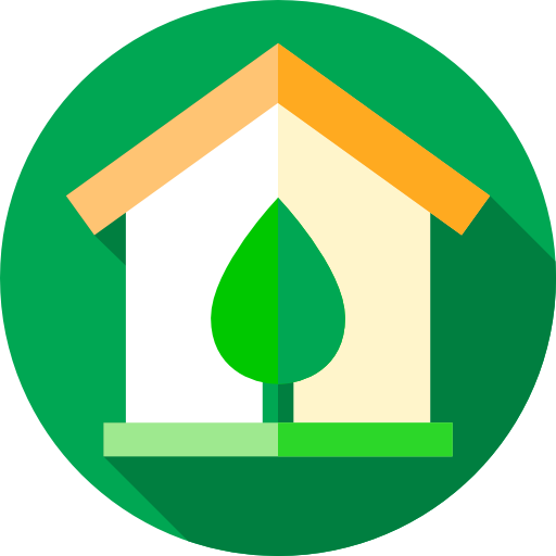 Green home Flat Circular Flat icon