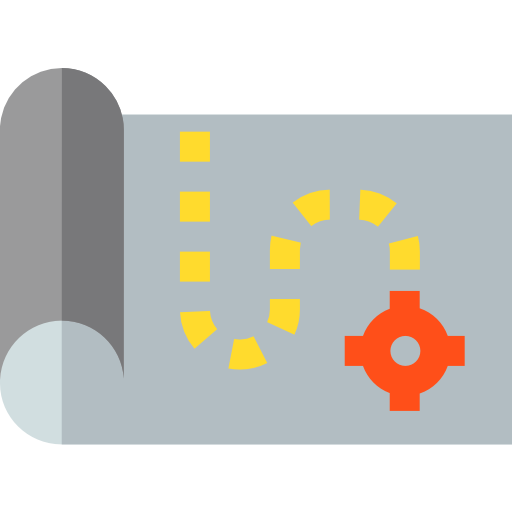 carte Basic Straight Flat Icône