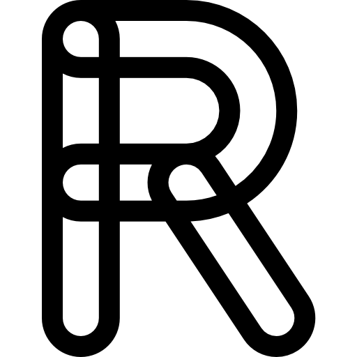 litera r Basic Rounded Lineal ikona