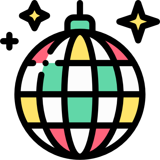 Disco ball Detailed Rounded Lineal color icon