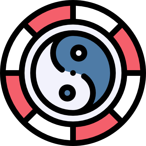 ying yang Detailed Rounded Lineal color icon