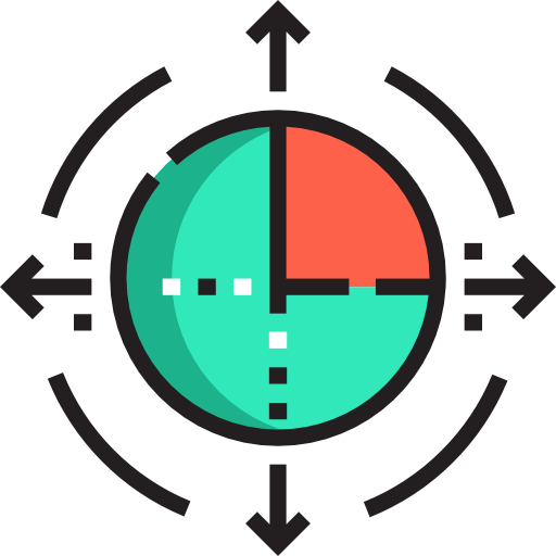 cirkeldiagram Detailed Straight Lineal color icoon