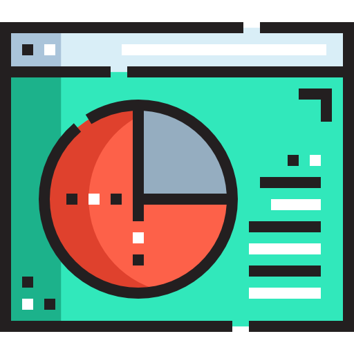 wykres kołowy Detailed Straight Lineal color ikona