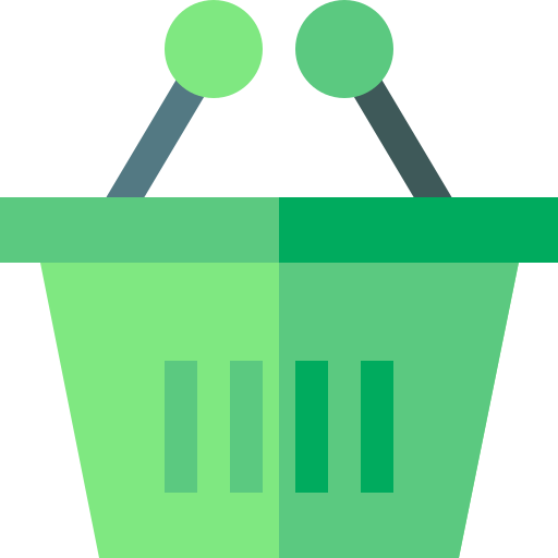 Shopping basket Basic Straight Flat icon