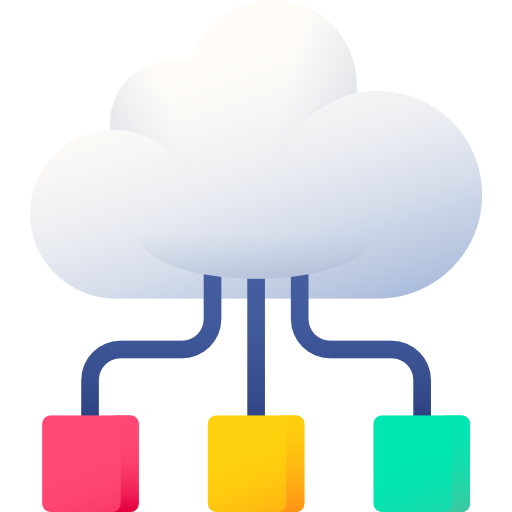 cloud computing 3D Color icona