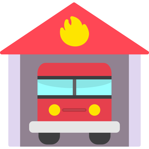 estación de bomberos Generic color fill icono