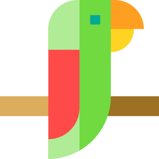 papegaai Basic Straight Flat icoon