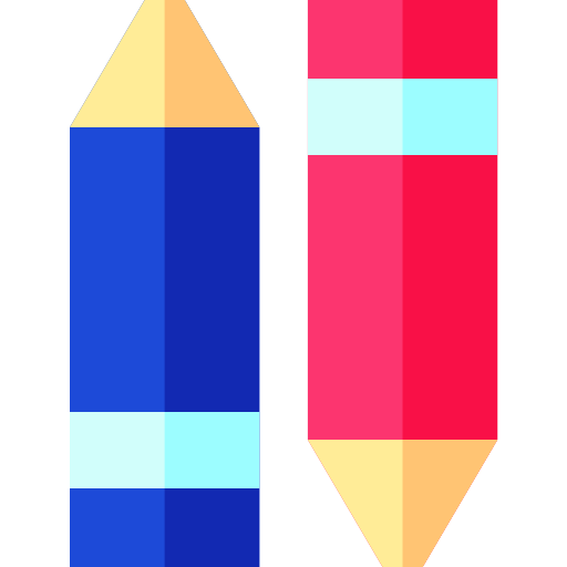 lápices de color Basic Straight Flat icono