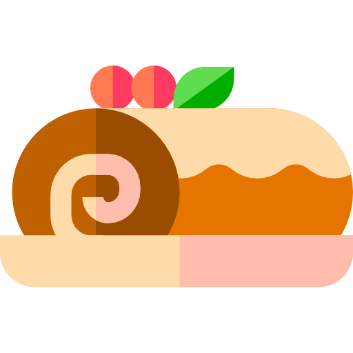 Roll cake Basic Straight Flat icon