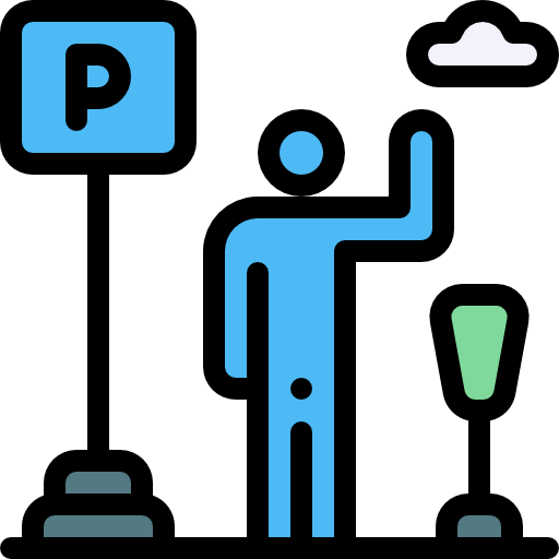 estacionamiento Detailed Rounded Lineal color icono