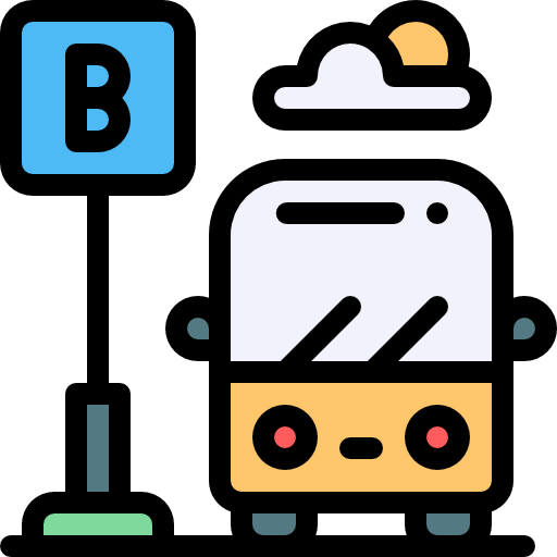 Bus stop Detailed Rounded Lineal color icon